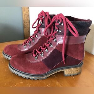 Earth Elements Women Size 10 Garnet Tessa Combat Suede Leather Hiking Boots NWOB